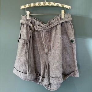 Anthropologie Hei Hei Marnie Linen Belted Shorts sz medium